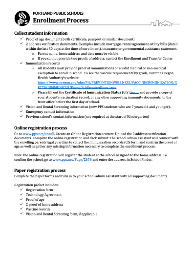Enrollment Process PDF screenshot