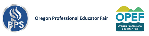 Oregon Professional Educator Fair - PPS and OPEF logos