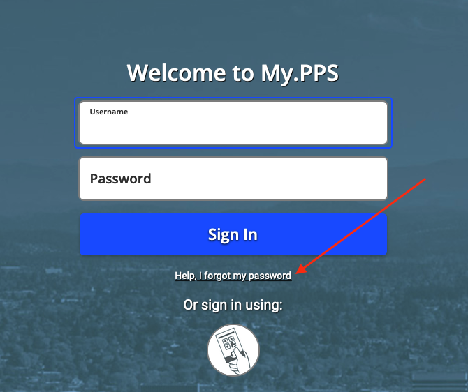 Forgot password button location.