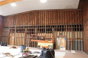 Seismic reinforced framing in the gym at Lent