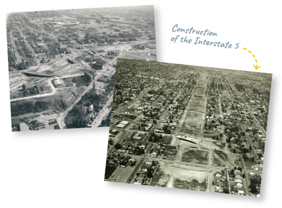 Photos of Interstate 5 construction