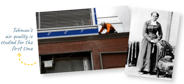 Working checking building air quality