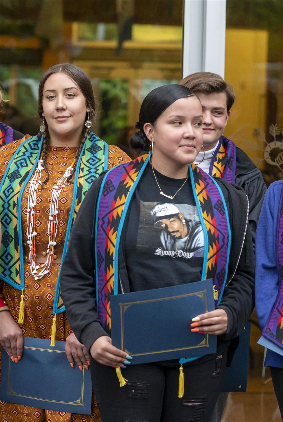Students at graduation ceremony