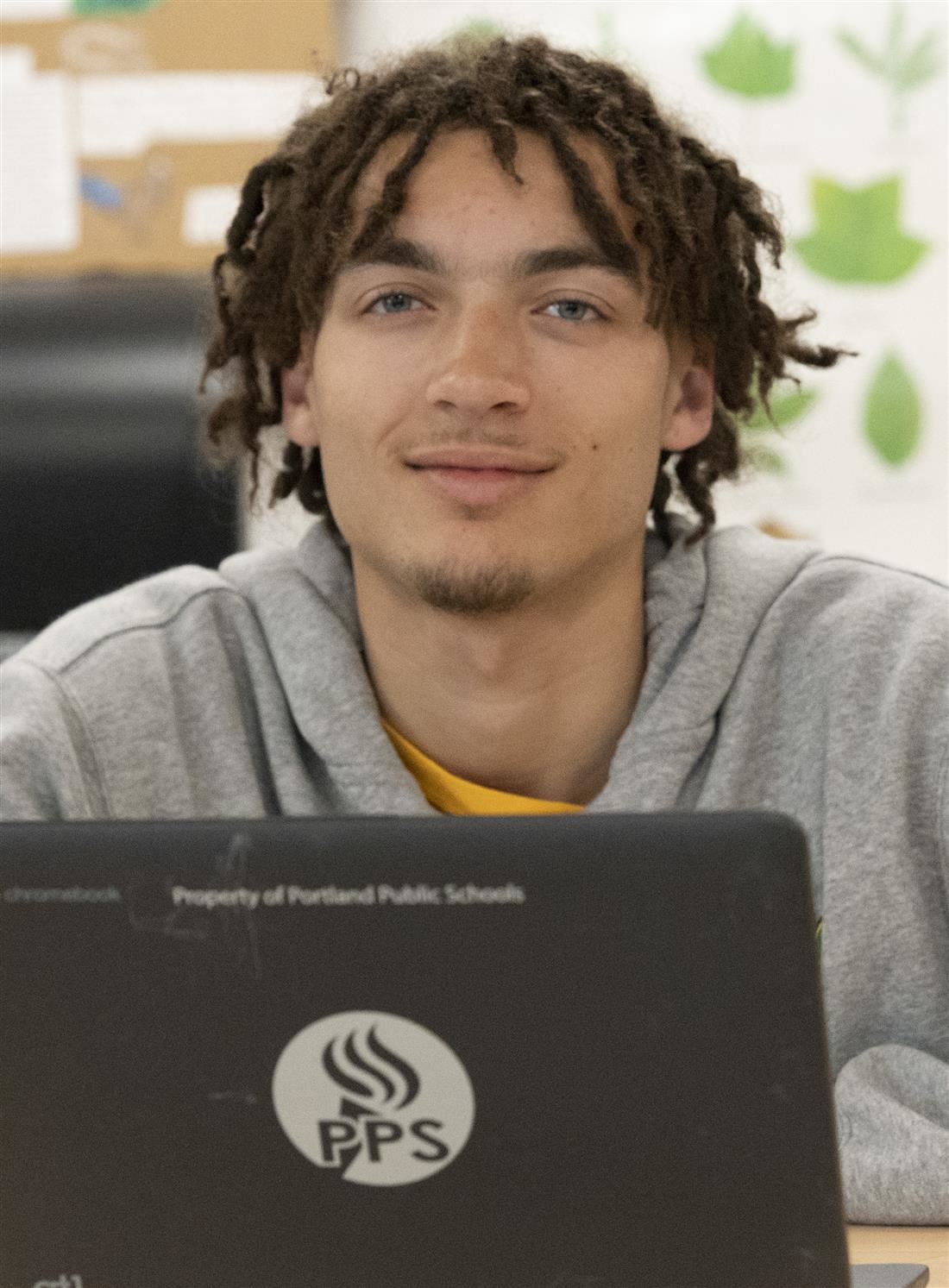 Student with laptop