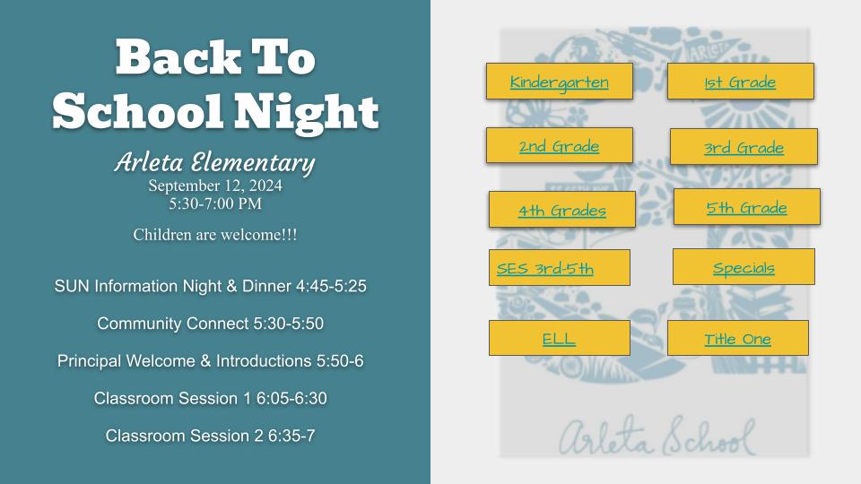 Arleta Back to School Night 2024