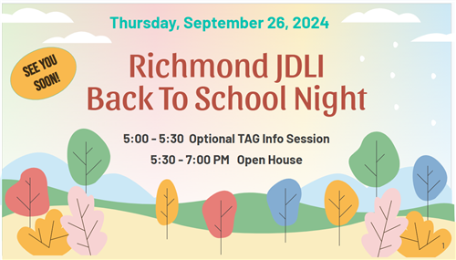 Richmond JDLI Back to School Night slideshow