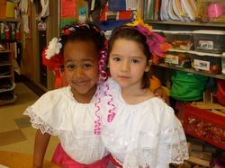 Two students in cultural attire